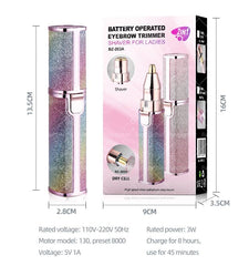 2-in-1 Rechargeable Eyebrow and Facial Hair Trimmer – Painless Flawless Shaver for Women, Smooth Hair Remover & Precision Eyebrow Groomer