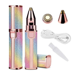 2-in-1 Rechargeable Eyebrow and Facial Hair Trimmer – Painless Flawless Shaver for Women, Smooth Hair Remover & Precision Eyebrow Groomer