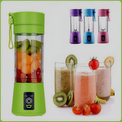 Rechargeable Portable Mini Juicer Blender – 6 Blades, 380ml Outdoor Juicing Cup [Random Color]