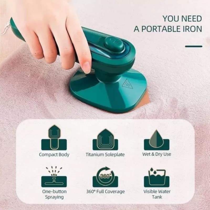 Portable Travel Iron, Mini Iron Steam Iron Handheld Ironing Machine .